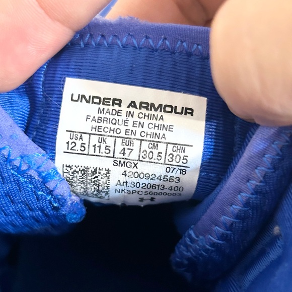 Under Armour Curry 3Zer0 2 Royal Blue size 12.5 MEN’S BASKETBALL SHOES - Picture 9 of 9